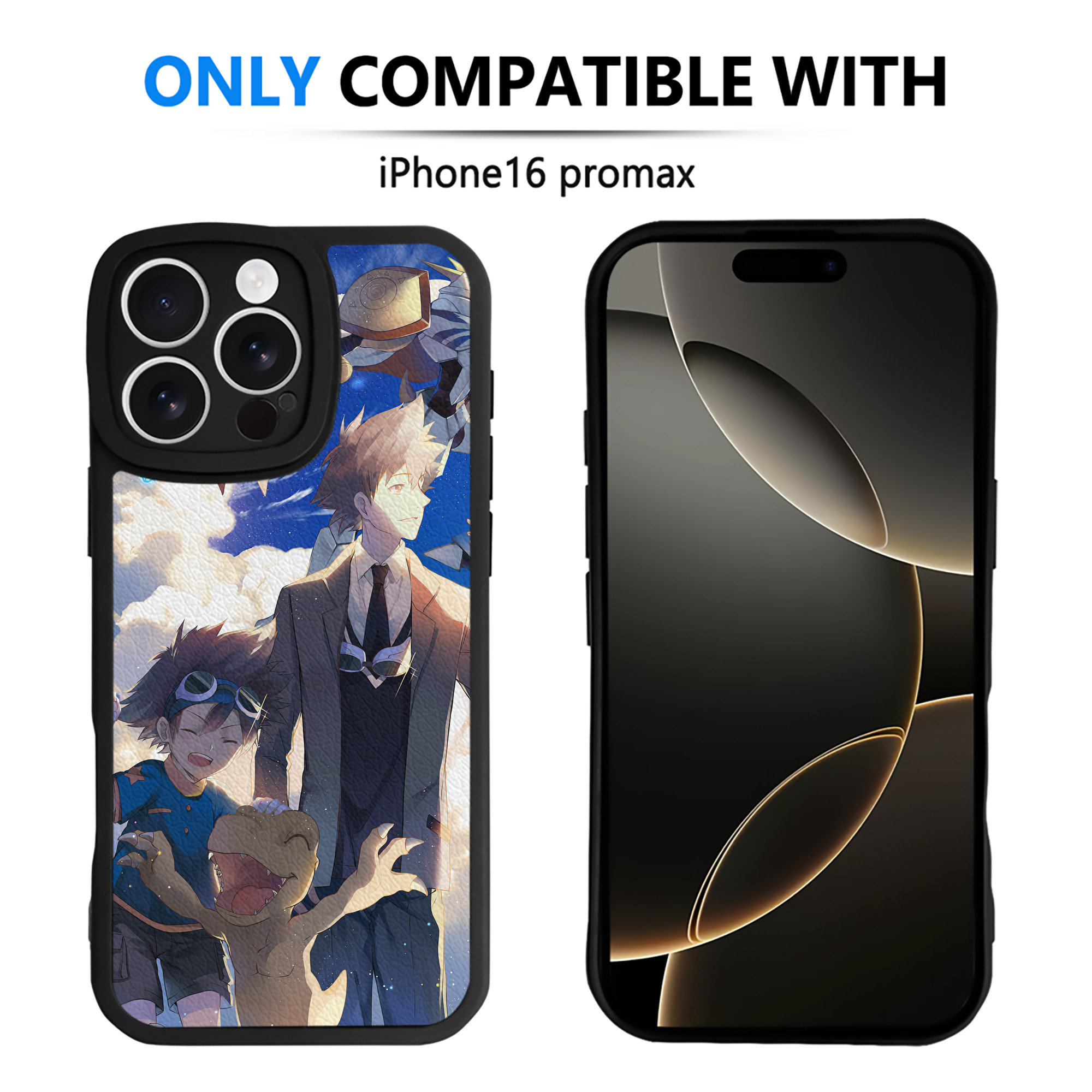 （画像用） Digimon デジタルモンスター/デジモン 【iPhone 16シリーズ対応】シリコンスマホケース（レザー調） 材質：シリコン